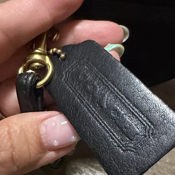 Coach black  Mini Leather Crossbody with Gold Snap - Picture 5 of 5
